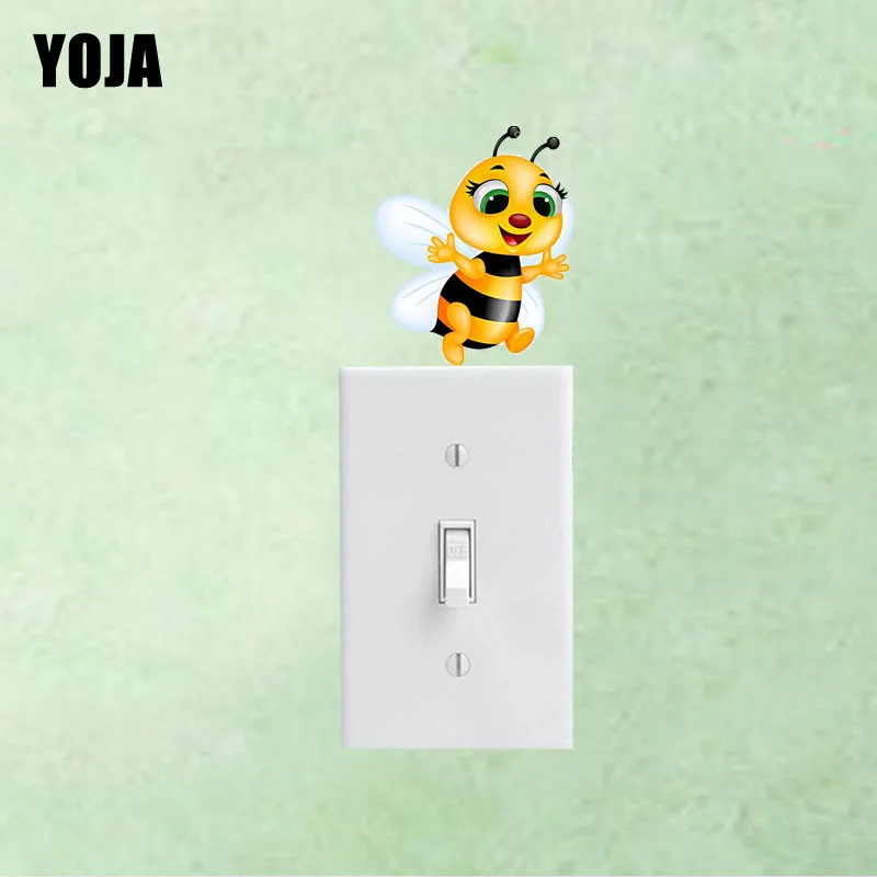YOJA Animal Little Bee ПВХ украшение дома настенный стикер для выключателя 12SS0001|Наклейки