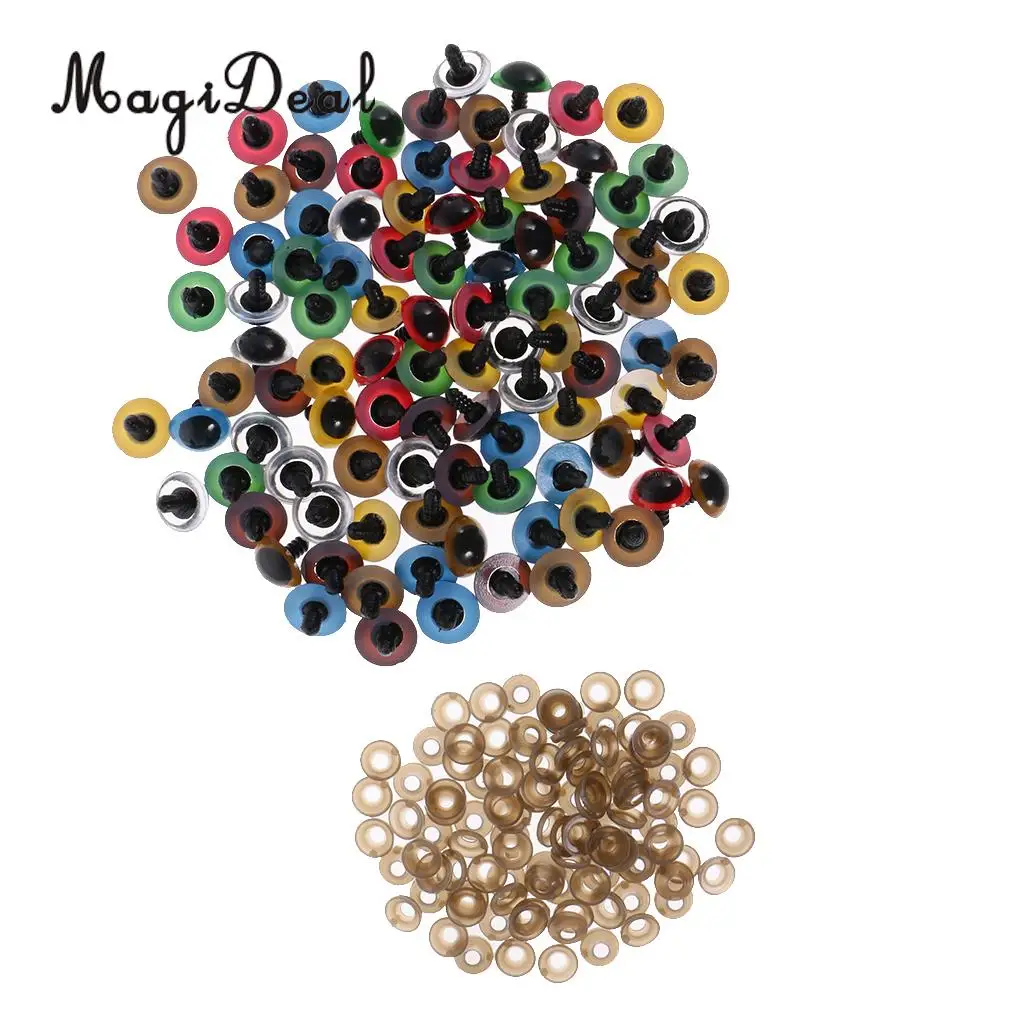 Hot Sale Black 12-20mm Plastic Safety Eyes with Washers for Teddy Bear Doll Dog Plush Animal DIY Craft Toy