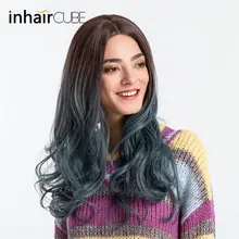 ESIN Женский синтетический парик Длинные вьющиеся искусственные волосы рыжевато-каштанового цвета 71см Женские парики для костюма и косплей