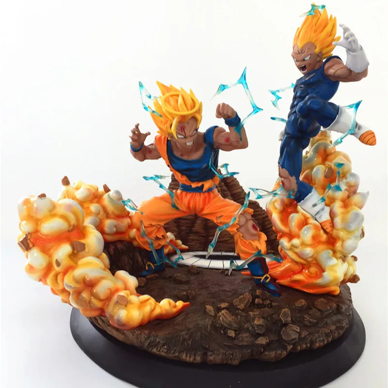 

Dragon Ball DBZ Super Saiyan jin Goku VS evil Vegeta GK Resin Model Statue Action Figure Toy Collection Model Brinquedos Figure