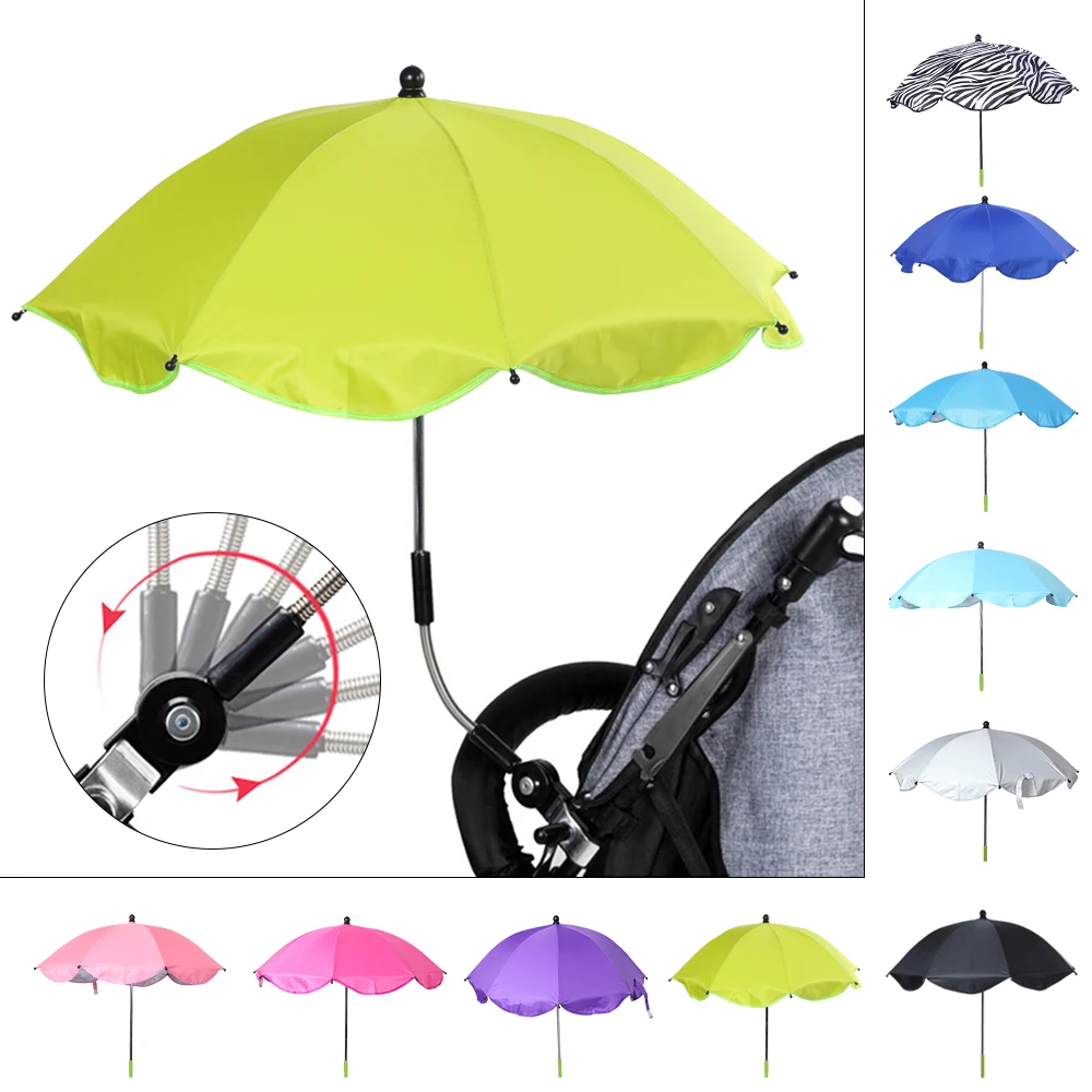 

Adjustable Stroller Umbrella Rain & UV Protection Baby Pushchair Sun Shade Parasol With Universal Clamp Sun Protection Umbrella