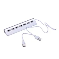 2 0 High Quality Micro Mini Aluminum Alloy 7 Ports USB 2.0 Hub For Apple Mac PC Laptop Computer Peripherals Accessories (4)