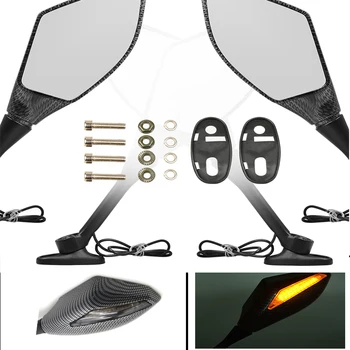 

Universal Motorcycle Rearview Mirror LED Turn Signals Integrated Moto Side Mirror For Honda Kawasaki Suzuki CSL2017 KTM ATV Bike
