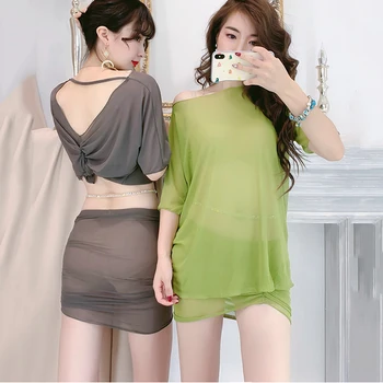 

Belly Dancing clothes New Water Yarn Short Skirt Suit for Beginners Sexy Dance belly dance costumes