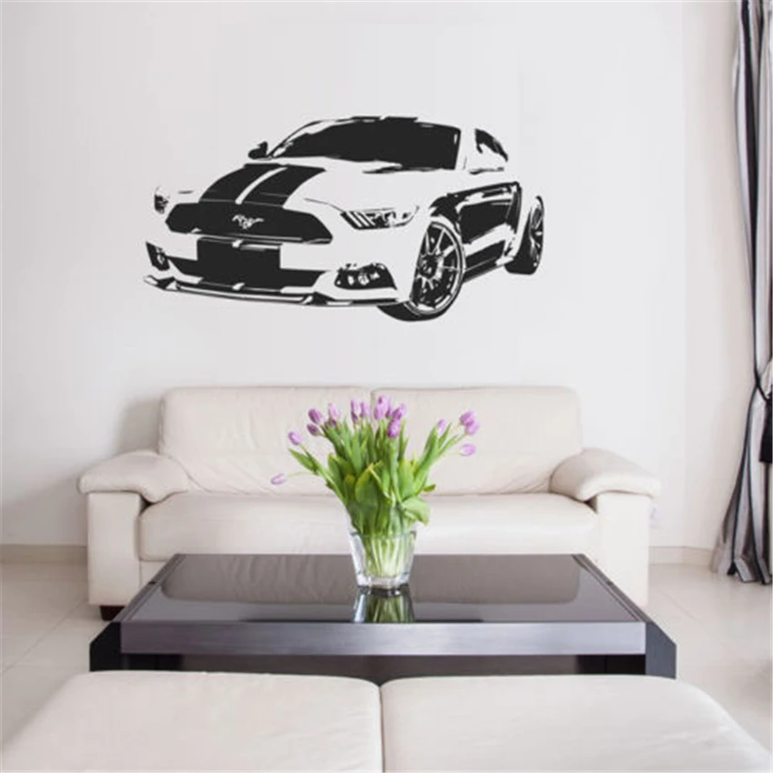 Neymar Art Decor Mustang Muscle Car V8 Quote Wall Sticker Decal Boys Room Games Bar For Kids Rooms Living Bedroom Mural D818
