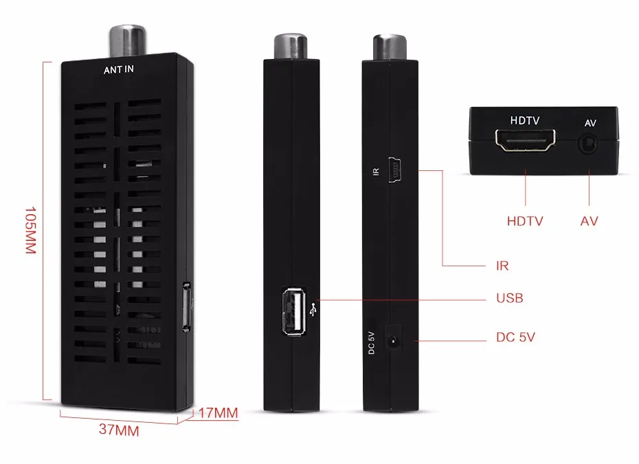 Мини DVBT2 ТВ приемник DVB-T2 ТВ-Палка Поддержка MP3 MPEG4 формат ТВ-приставка определение цифрового смарт-ТВ Устройства бесплатно для России