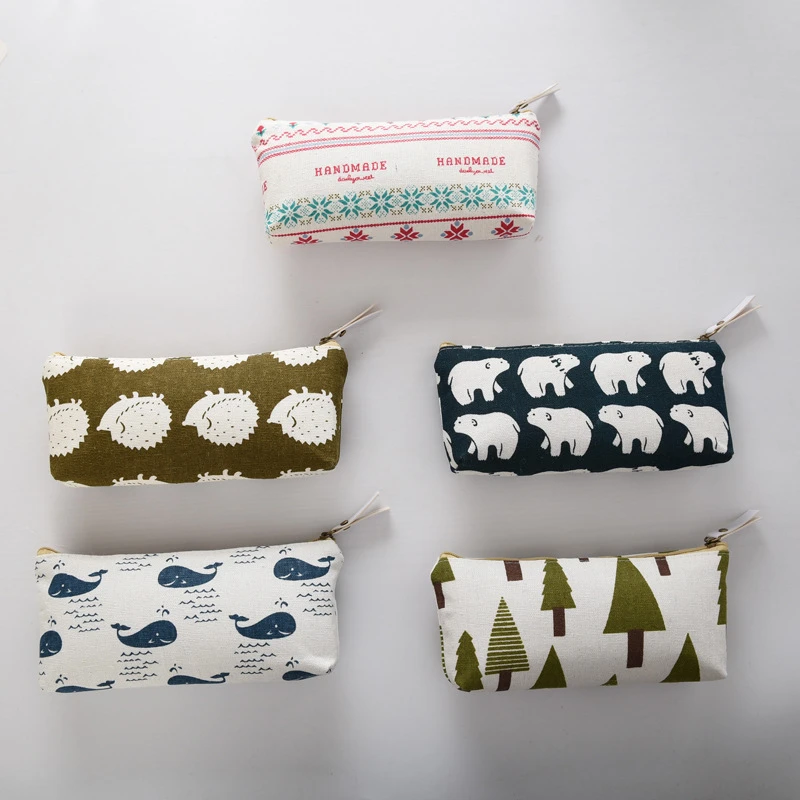 

DL Large capacity student stationery pen small fresh simple folk style cotton bag pen prize for students