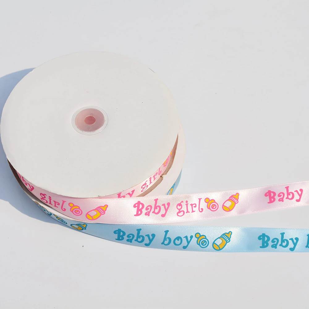100 Meter Biru Pink Dicetak Baby Girl Boy Satin Pita Itu Anak Laki Laki Gadis Ribbon Baby Shower Pembaptisan Hadiah Kemasan Diy Kerajinan Ribbon Baby Shower Ribbon Babycrafts Diy Aliexpress