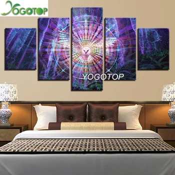 

YOGOTOP DIY Diamond Painting Full Embroidery 5D Square/Round Drill Mosaic Wall Art Psychedelic Kaleidoscope Owl Bird 5pcs ML638