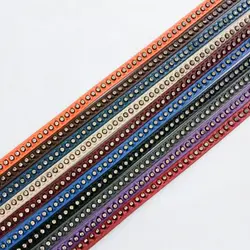 1 метр Модный шнур ювелирные изделия для плоской кожи для вставки страз PU кожа для браслета рюкзак ожерелье ювелирных изделий