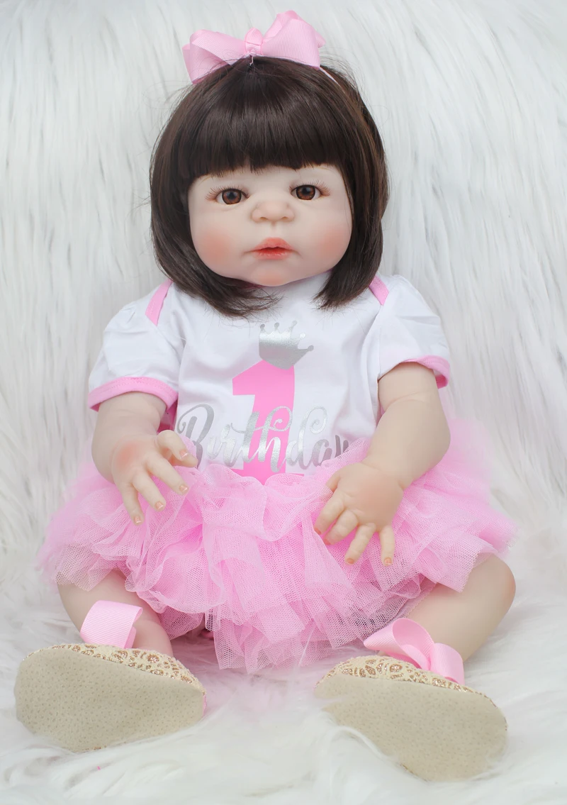 55 см полностью силиконовая кукла-Реборн, игрушки как настоящая новорожденная принцесса для маленьких девочек, кукла, подарок на день рождения, детская игрушка для купания