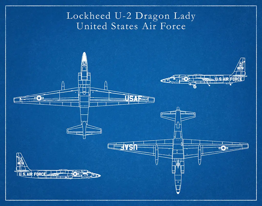 Lockheed U2 &quotDragon Lady&quot Plane Blueprints Sci-Fi Retro Vintage Kraft Poster Canvas Painting Wall Sticker Home Decor Gift | Дом и сад