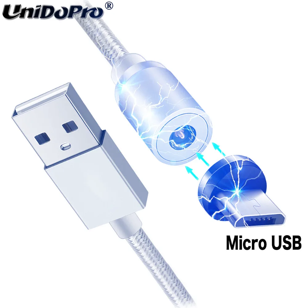 3 фута кабель Micro USB 360 градусов Круглый Магнитный шнур зарядного устройства для
