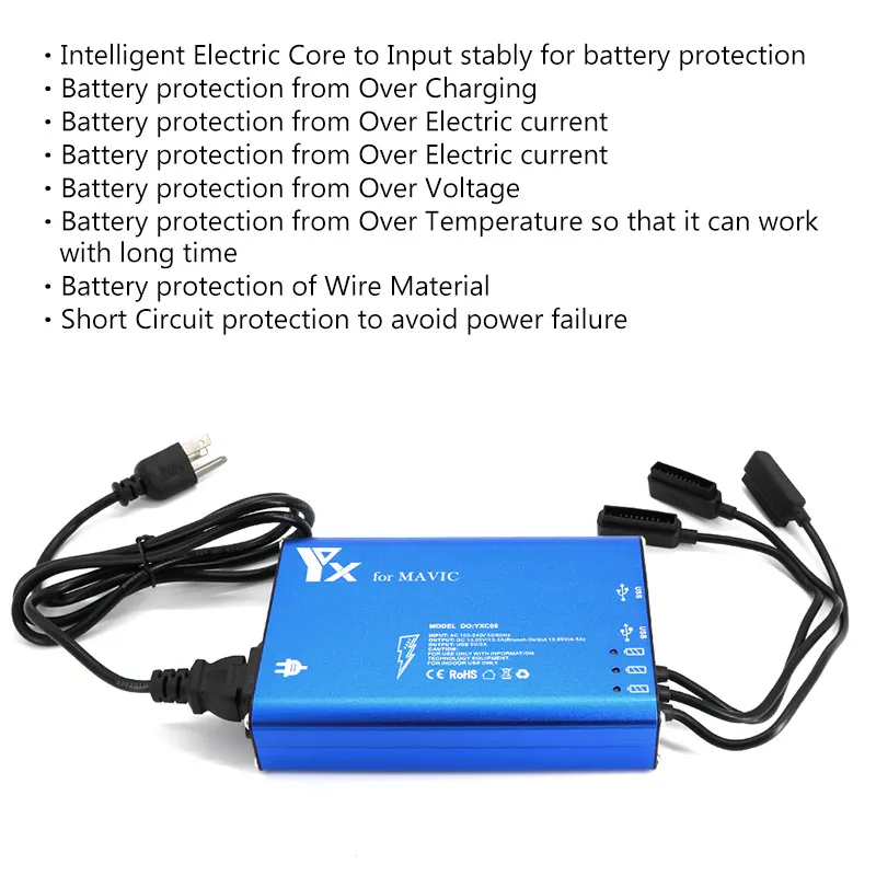 Mavic Pro 5 в 1 Батарея Зарядное устройство параллельно интеллектуальные быстрой зарядки концентратор с США заземлением/ЕС Разъем для DJI Мавик Pro