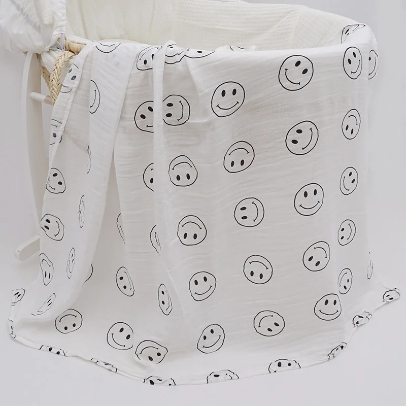 Распродажа! Дышащие мягкие муслиновые хлопковые детские одеяла для новорожденных однослойное одеяло для новорожденных 120*120 см - Цвет: smile