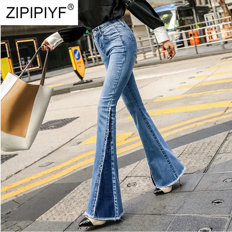 Jeans Nouveaux Taille Femelle Offre Cru Long Bleu Haute Élastique Pantalon Spéciale Stretch Slim K410 Lavé Femmes ESHTxFq