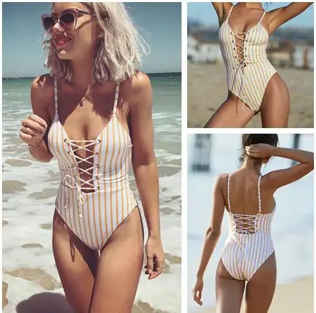 FALLINDOLL, купальник, купальник,, сдельный купальник, полосатый купальник, женский сексуальный боди, сдельный купальник, Холтер, монокини