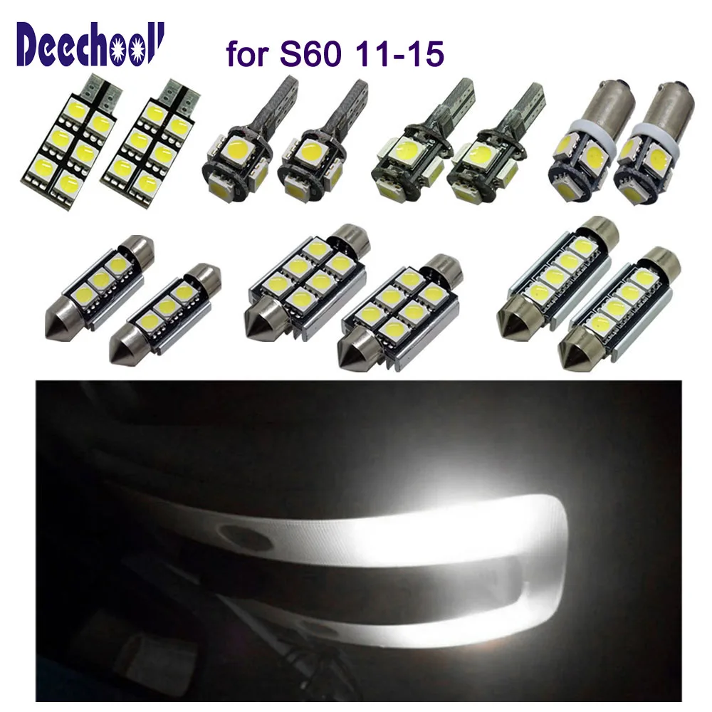 Us 18 3 39 Off Deechooll 18pcs Car Led Bulbs For Volvo S60 2011 2015 Canbus Interior Light For S60 11 15 Dome Light Map Footwell Trunk Lamp In