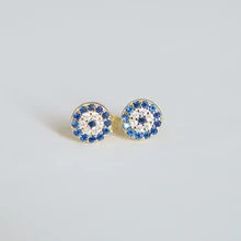 Подлинное серебро 925 пробы, не вызывает аллергии, серебряные ювелирные изделия, микро проложенный cz, сглаза, дискотека, очаровательные серьги-гвоздики для женщин