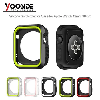 

Silicone Soft Shell Case for Apple Watch 42mm 38mm Full Protector Rubber Case for Apple watch 1/2/3