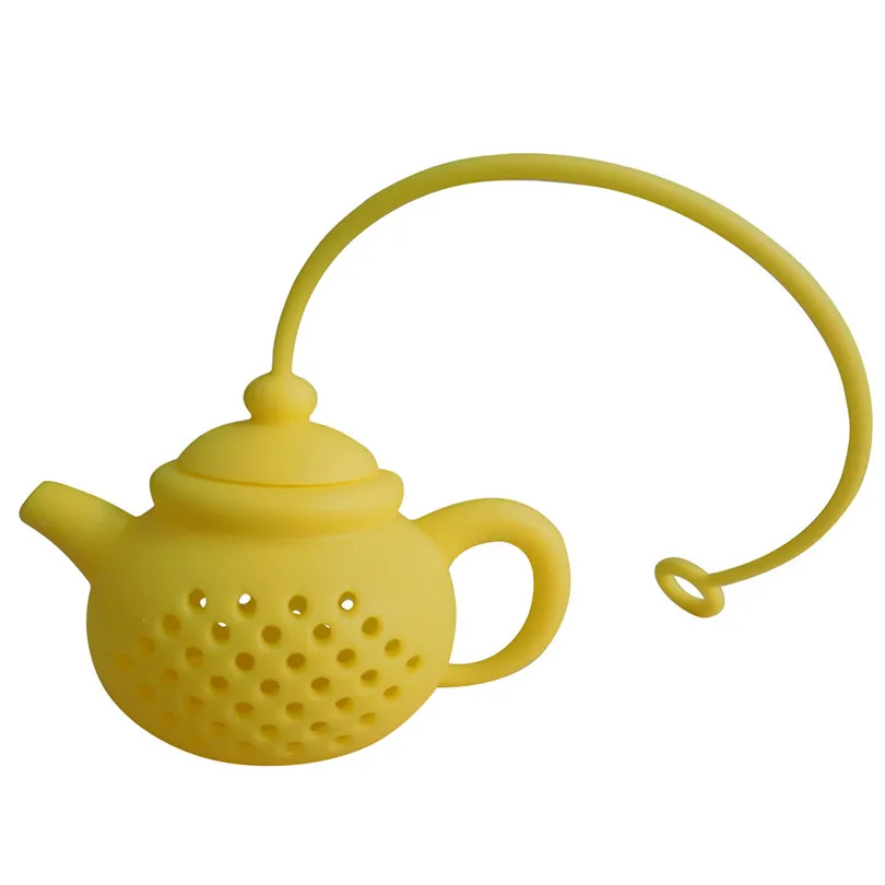 Food grade silicone Tea Strainer Details About Teapot-Shape Tea Infuser Strainer Silicone Tea Bag Leaf Filter Diffuser (1)