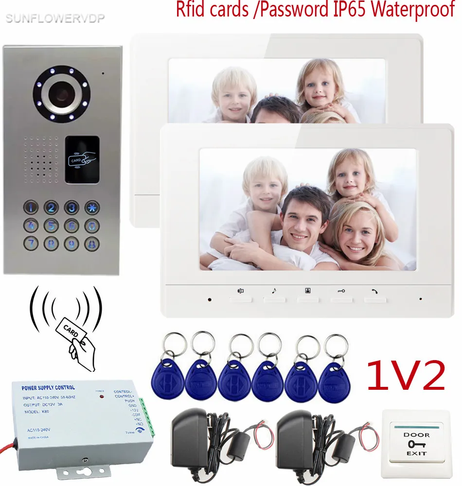 

SUNFLOWERVDP Video Intercoms IP65 Waterproof Rfid Card/Code CCD 700TVL Camera Video Phone Video Camera For Video Surveillance