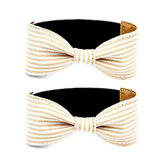Sunvo съемные бантики для обуви ремешки шнурки Ленточные ремни для хранения свободные туфли на высоком каблуке украшение шнурки без шнурков ленивые шнурки - Цвет: Stripe apricot
