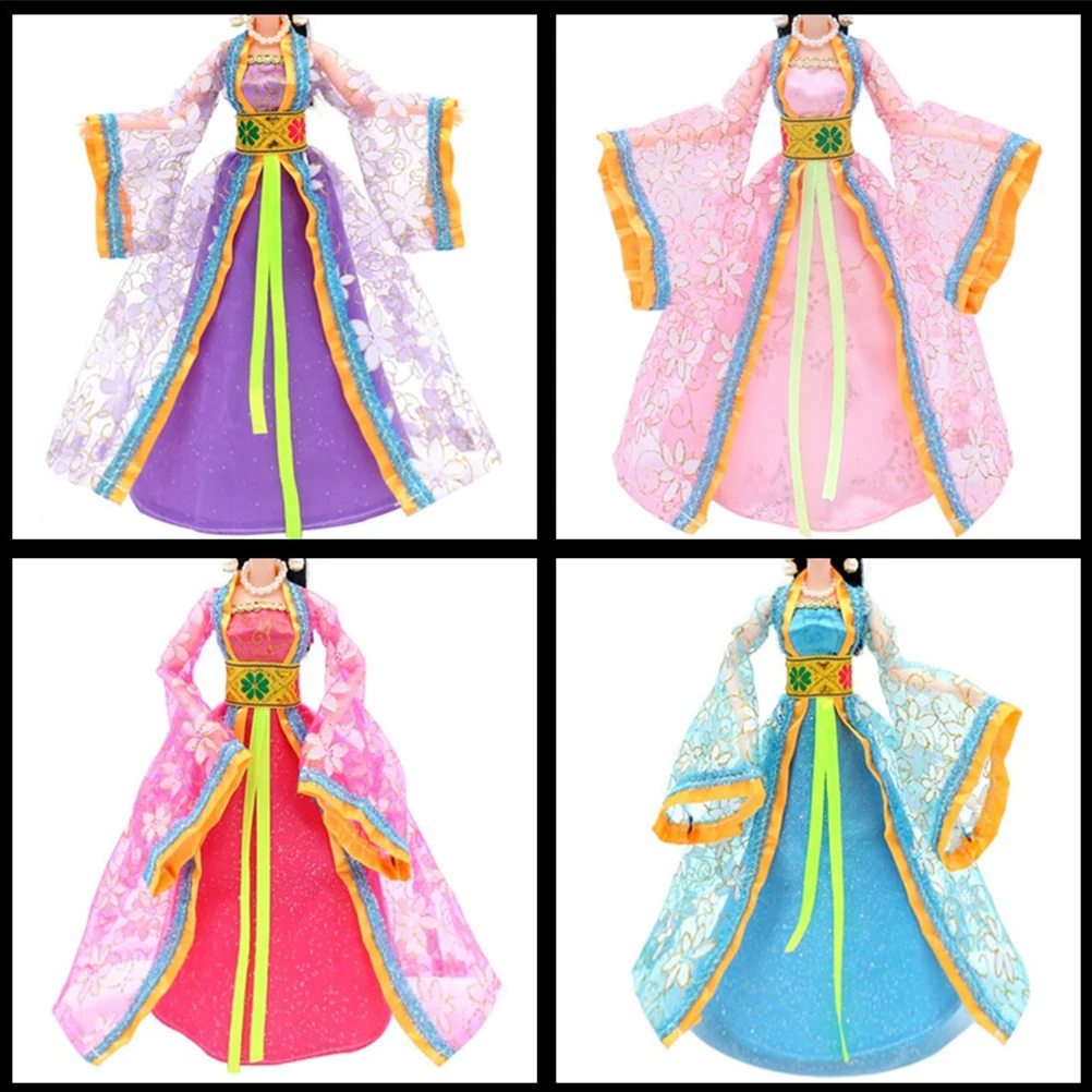 

Play House Dressing Up Costume Fashion Party Dress Handmade Clothes Dresses Grows Outfit For Barbie Doll Ancient Kids Toys Gift