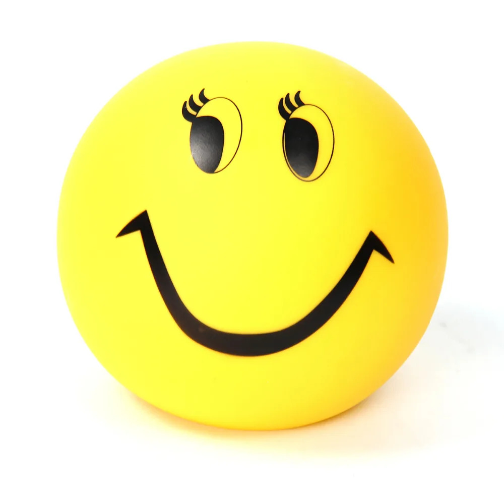 

Cute Cartoon Facial Expression Ceramic Coin Cans Yellow Funny Little Round Ball Piggy Bank