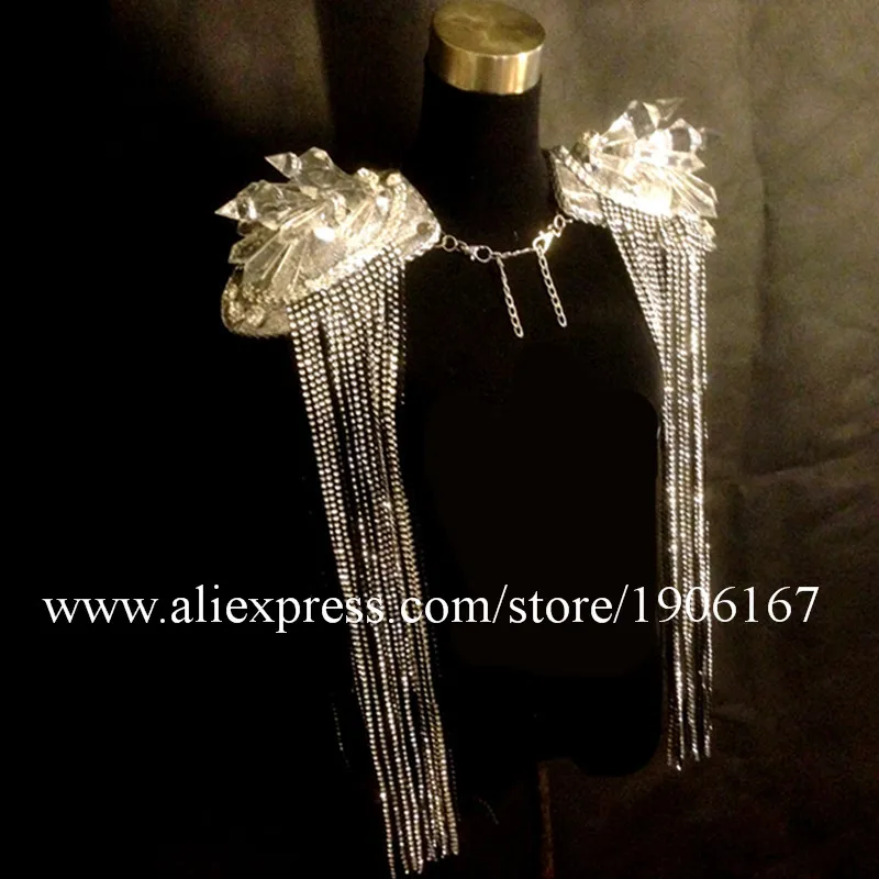 Led Luminous font b Women b font Shoulder Vest Ballroom font b Women b font Costume