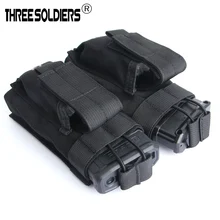 Три солдаты открытым верхом двойной винтовки/Пистолет подсумок Тактический M4 Mag Чехол для страйкбола Пейнтбол Молл система охота клип
