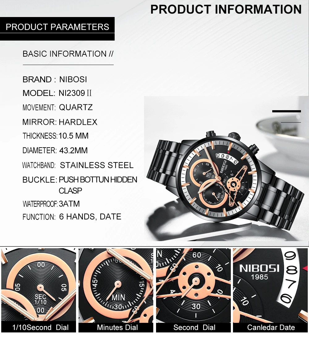 Luxury Watches Men High Quality Watches Men Luxury Brand Wristwatches Fashionable Erkek Kol Saati Metal Stainless steel Saat Man (2)
