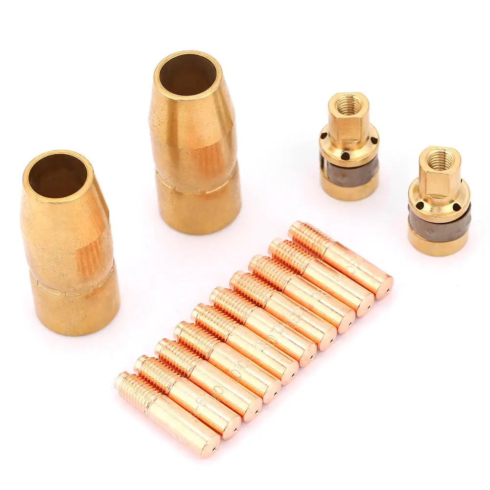 14 шт./компл. сварочная насадка Контактный наконечник Mig Запчасти Fit 2pcs169715+ 2pcs196716+ 10pcs000067