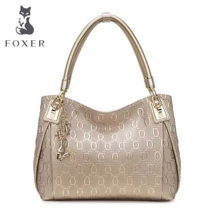 FOXER Брендовые женские сумки из коровьей кожи, сумка на плечо для женщин, модные сумки, кошелек с кисточками, подарок для женщин - Цвет: 938001F2O