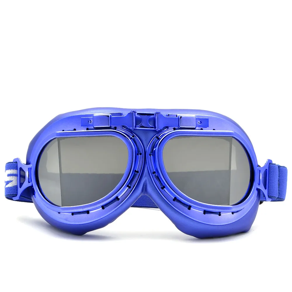 Blue Frame Silver BJ Moto для Harley протектор Moto Крест Байкер спортивный шлем очки Золото очки Moto - Цвет: Blue Frame Silver