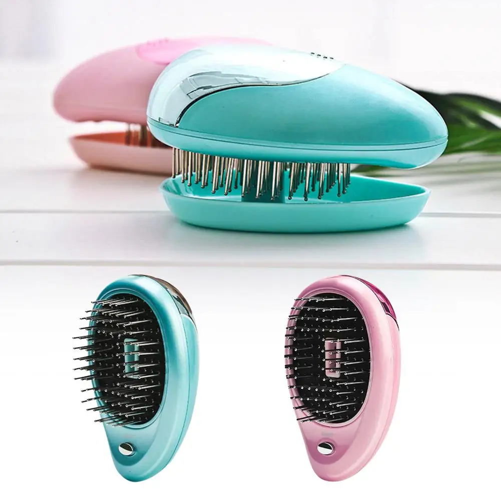 Портативный Электрический Ионный Расческа Щетка для волос мини выпрямитель кисть звуковая волна вибрации Магнитная небольшой массаж