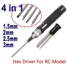 4 en 1 1.5mm 2.0mm 2.5mm 3.0mm Hex Pilote Vis Hexagone tête Vis Tool Set pour le BRICOLAGE Outil RC Hélicoptère Voiture Quadcoter