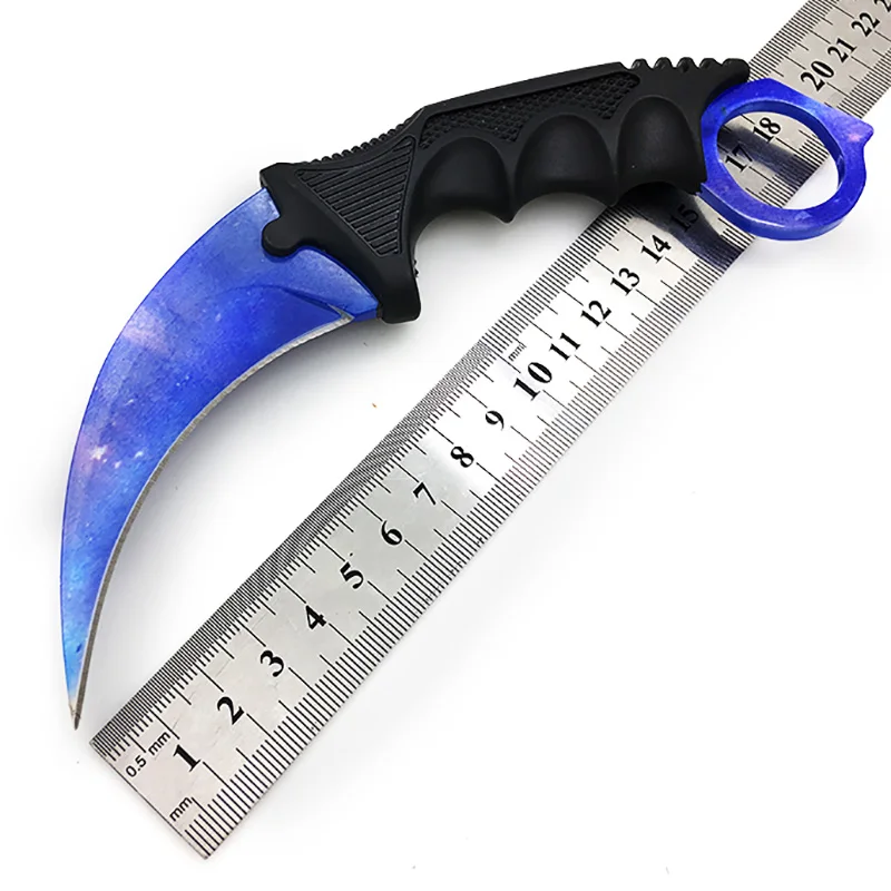 Нож Karambit CS GO с фиксированным лезвием, никогда не выцветает, контр страйк, бои, коготь, ножи для выживания, кемпинга, EDC, косплей, инструменты