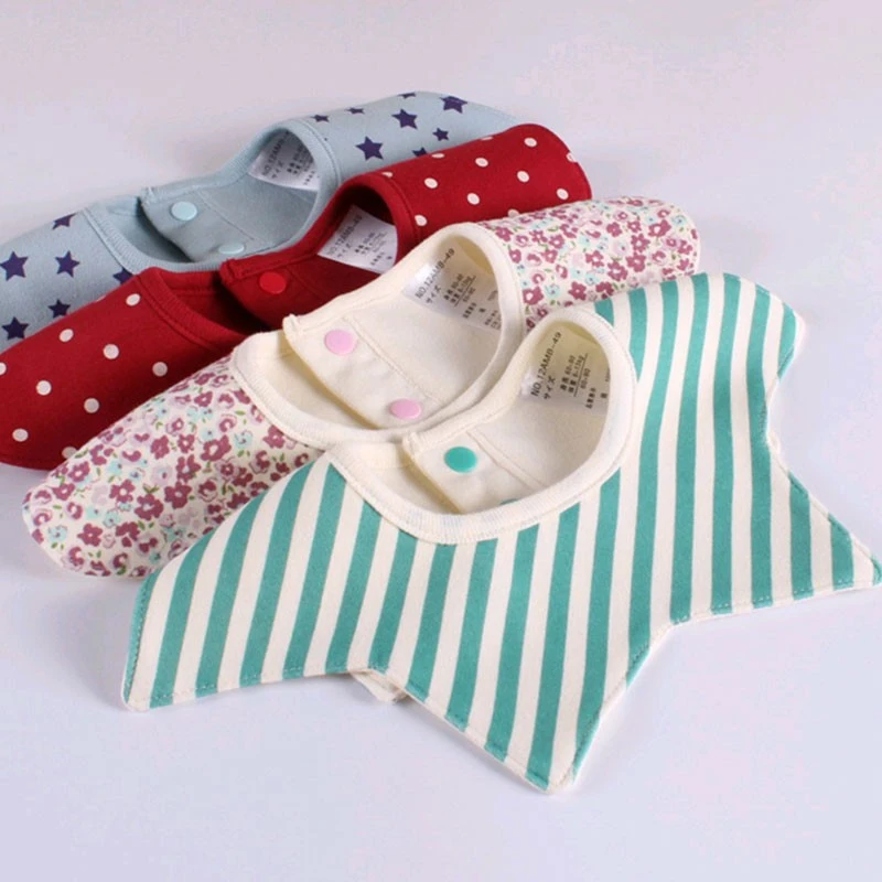 6 Newborn Baby Boy Girl Bib 360 Degree Four-layer Waterproof Flower Octagonal Bib Bandana Bibs Feeding Apron Child Crumb Catcher