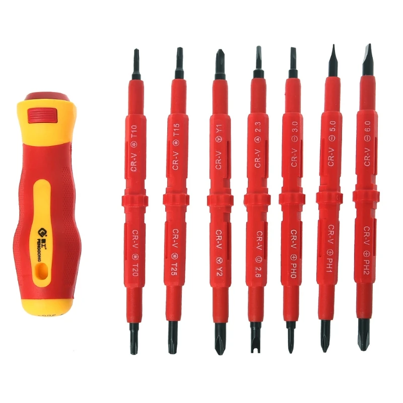 

8 Pcs MultiPurpose Insulated Screwdrivers Set Electrician Repairing Tools Kit #Aug.26