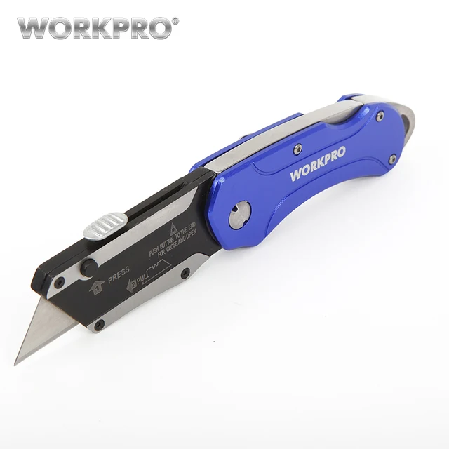 WORKPRO Aluminum Handle Folding Knife Electrician Pipe Cutter Utility