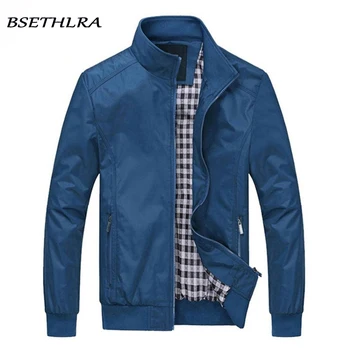 

BSETHLRA Men's Jackets Autumn Hot Sale Quality Casual Style Solid Jaqueta Masculina Coats Mens Bomber Jackets Plus Size M-5XL