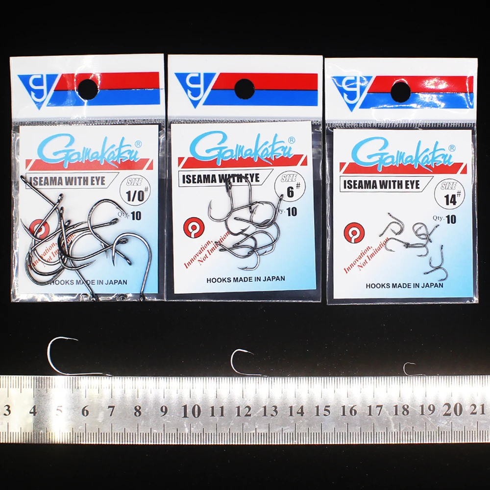 10pcs/lot Iseama Circle Carp Eyed Fishing Hook Size 1/0-14# Ring eye Japan Fishhook hooks Fishhook Single Jig Hook gamakatsu