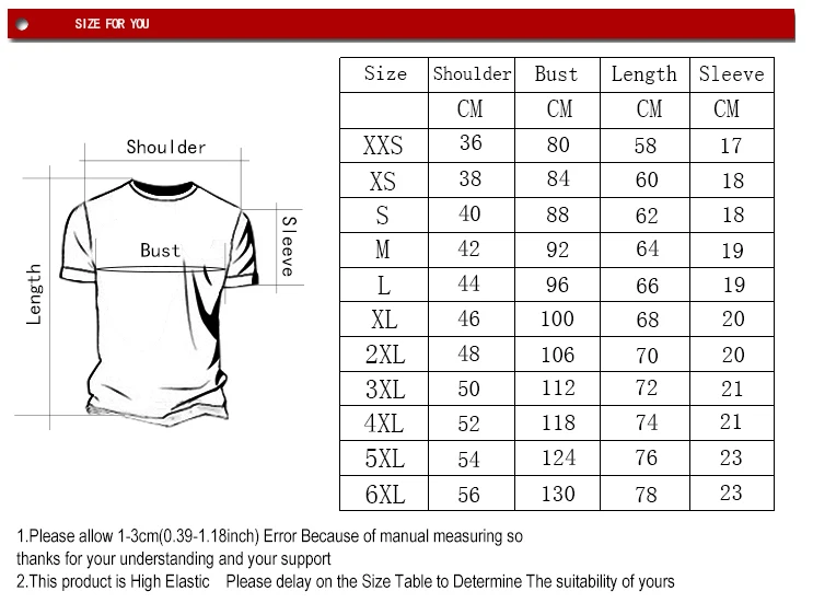 T恤XXS-6XL