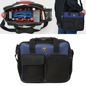 

600D Repair Tool Kit Shoulder Bag Portable Handbag Storage Case Pouch Organizer With Reflective Strip For Worker Gardening