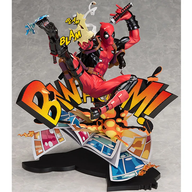 

X-Men Super Hero Deadpool Breaking the Fourth Wall Remastered version Action Figure with Scenes Collectible Toys 24cm N907