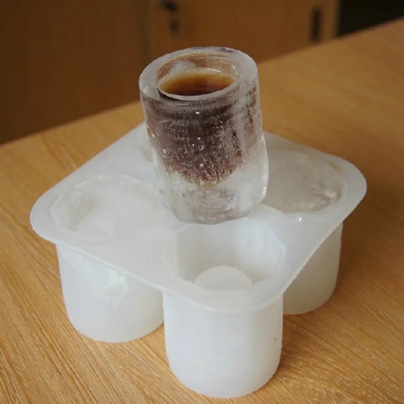 

Summer 4 Cavity Ice Cup Mold DIY Wine Glass Home Ice Lattice Making Tool Kitchen Bar Party Drinks LXY9