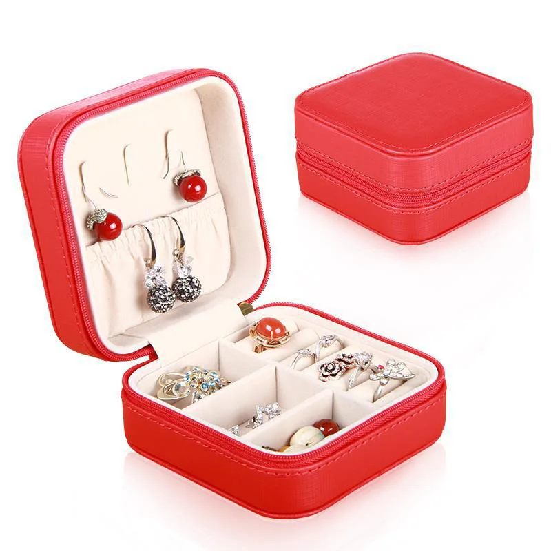 

2018 Hot Fashion High Quality PU Leather Jewelry Storage Box Jewelry Exquisite Makeup Case Jewelry Organizer Fashion Gift Box