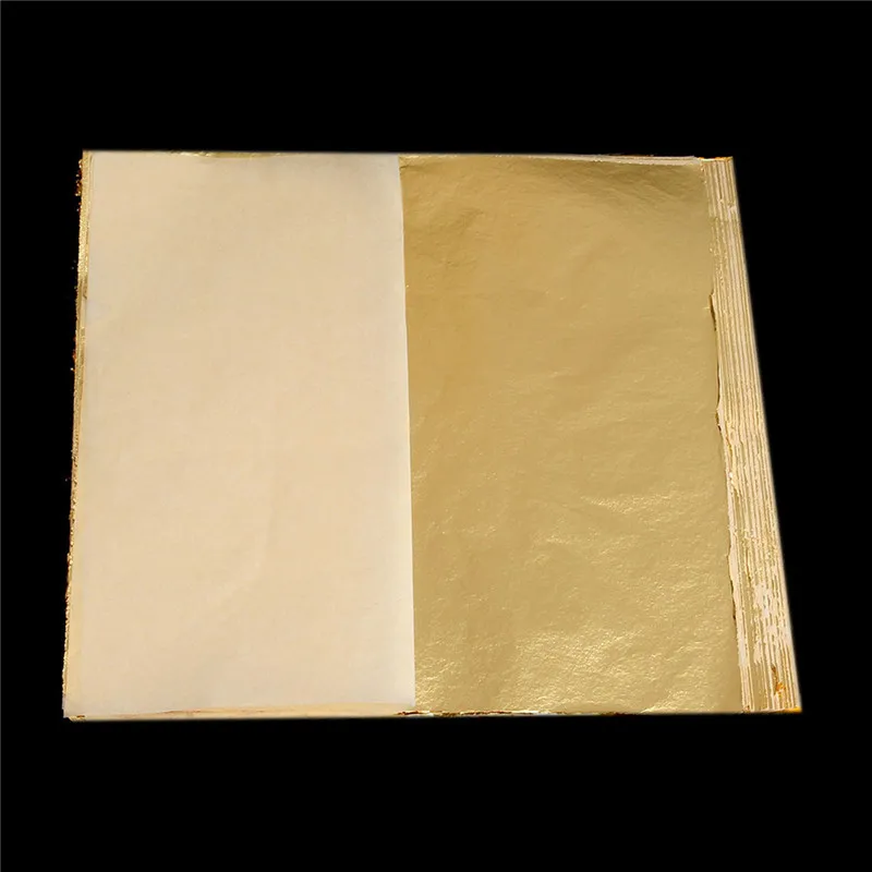 

KiWarm 100 Sheets Gold Foil Decor Gold Decoration Beauty Golden Leaf Cover Leaf Sheets Decorative Paper Material 16*116cm