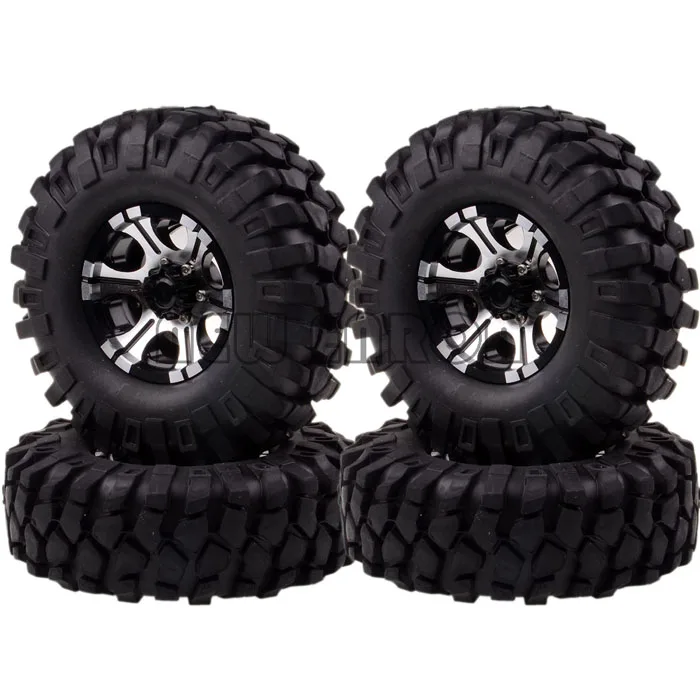 

NEW ENRON HSP 4PCS RC CAR TIRES 1050-7032 HPI 1/10 Wheel/Rim & Tyre 1.9" Metal Rock Crawler D90 SCX10 1:10